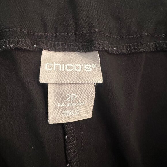CHICOS WOMENS BLACK 2P US 12P PULL ON PANTS - Picture 3 of 7